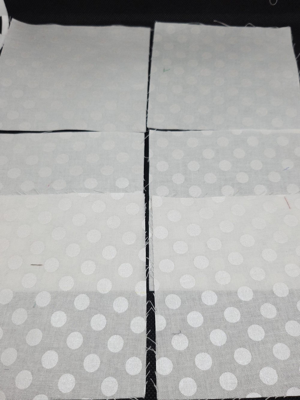 Polka Dot White Cotton 4.75 Inch 6 Pcs Fabric Squares Precut